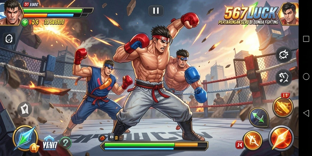 Screenshot utama menampilkan aksi pertarungan seru di 567LUCK.