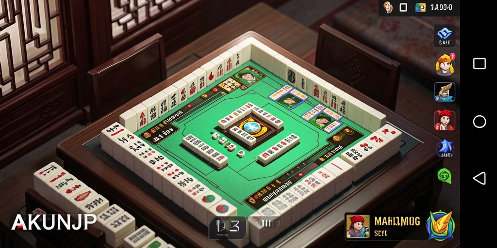 Screenshot menunjukkan gameplay Mahjong yang penuh warna dan menantang.