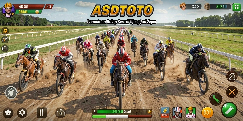 Tangkapan layar yang menampilkan aksi balap seru dalam ASDTOTO.