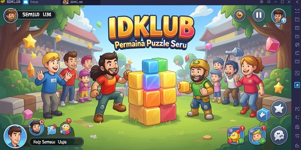Tampilan gameplay puzzle seru dalam IDKLUB.