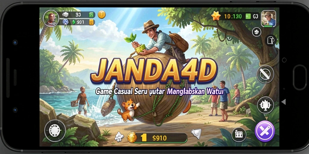 Screenshot gameplay JANDA4D yang penuh warna dan seru.
