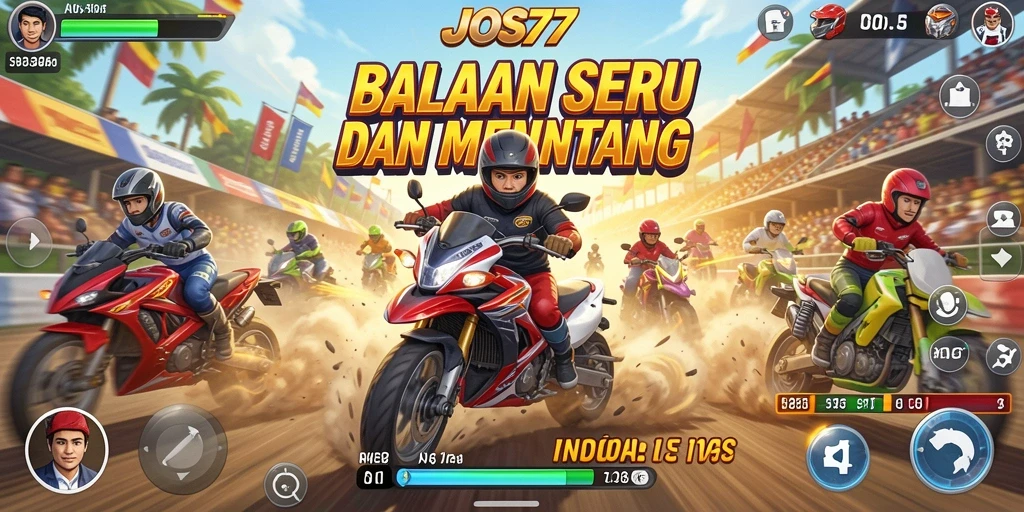 Tangkapan layar gameplay balapan seru di JOS77.