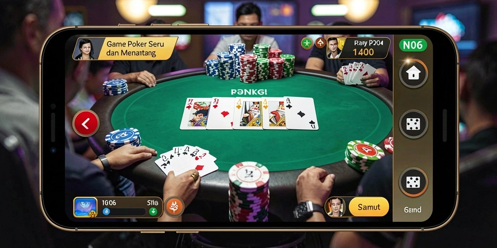 Tampilan gameplay Poker yang mendebarkan di N06.
