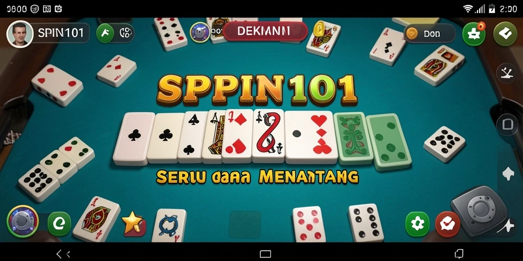 Tampilan gameplay seru Domino di SPIN101.