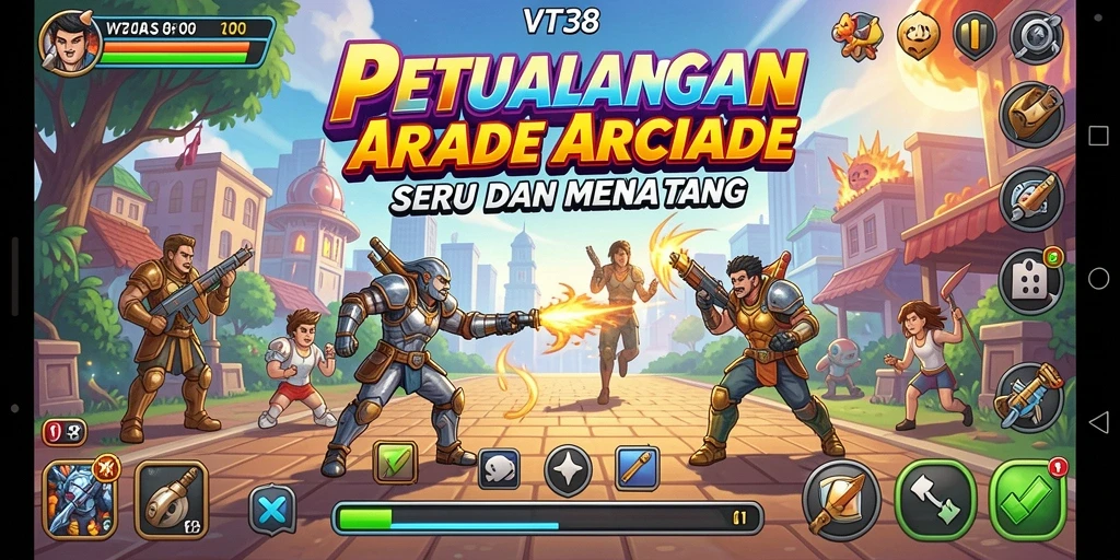 Tampilan menarik dari gameplay Arcade VT38 yang seru dan menantang.