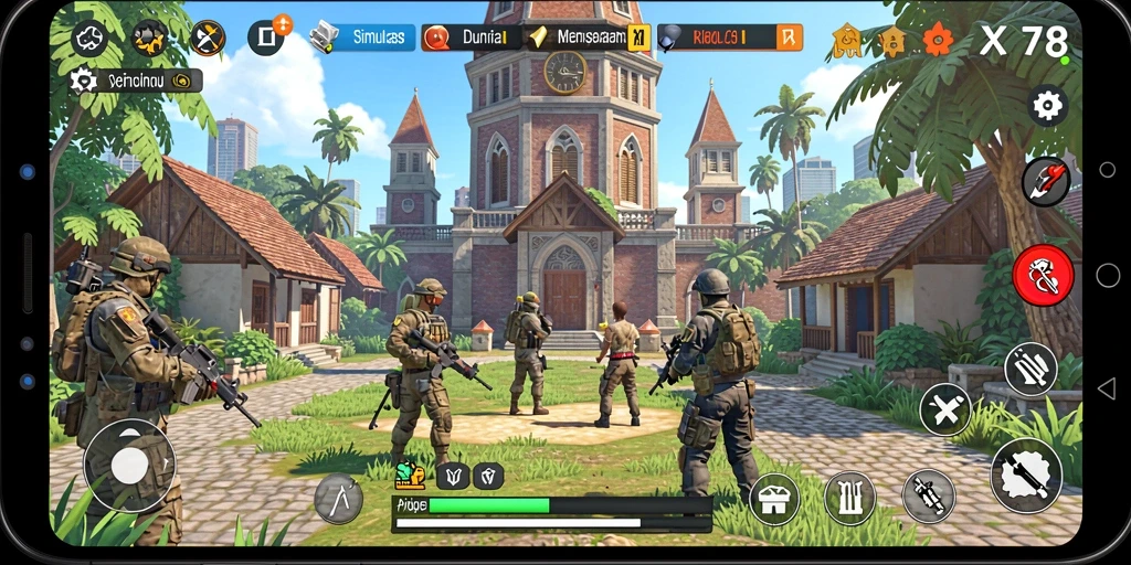 Tampilan gameplay X78 dengan berbagai misi menarik dalam simulasi.